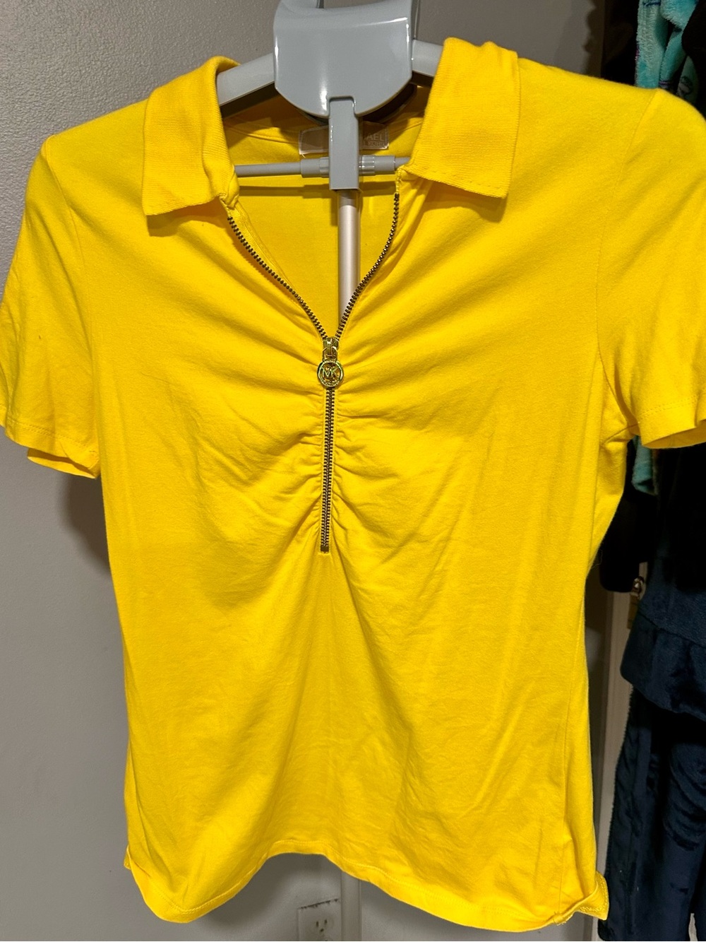 Michael Kors Yellow Zip Polo Tee